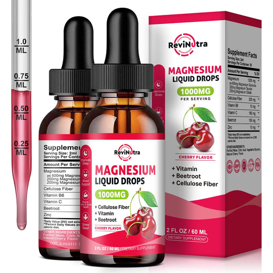 2 pack magnesium glycinate liquid supplement drops