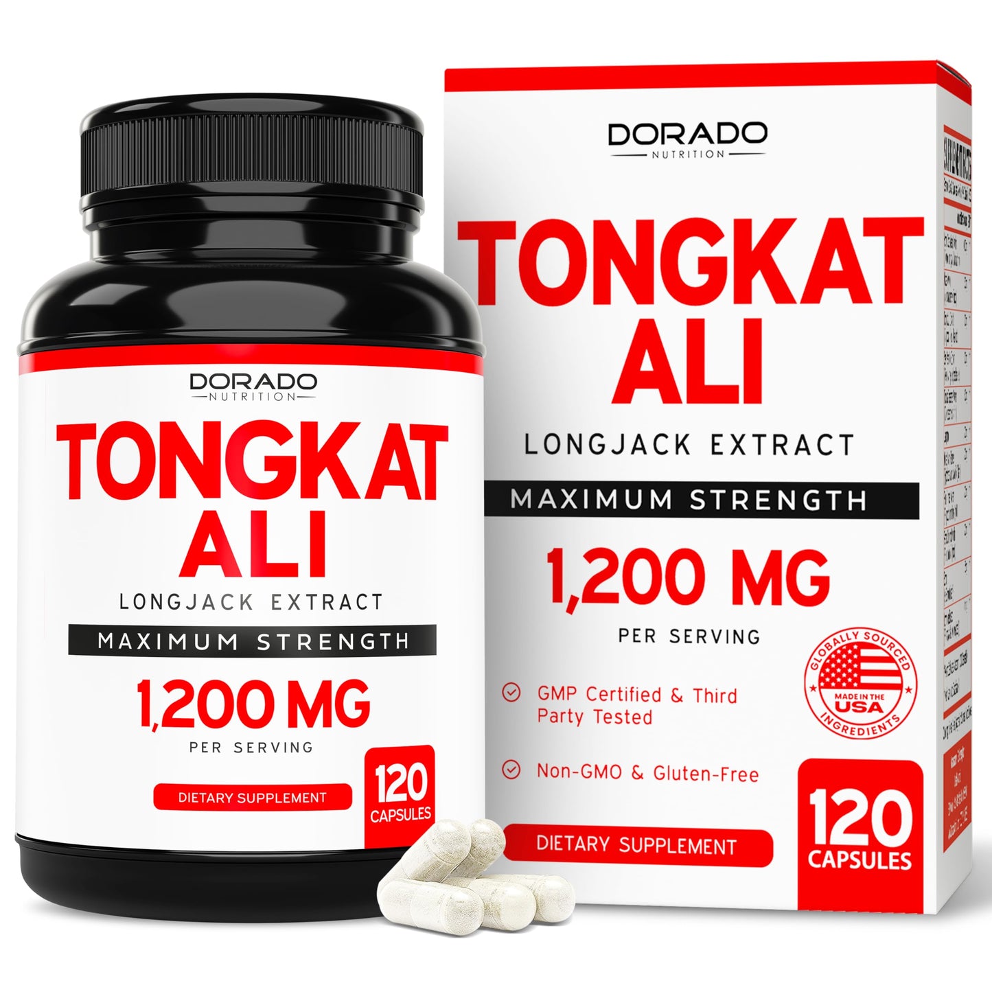 Tongkat Ali For Men (Longjack) Eurycoma Longifolia Extract 1200mg Per Serving 120 Capsules - Longjack Tongkat Ali for Mens Health & Vitality Support - Third Party Tested USA Made & Non-GMO