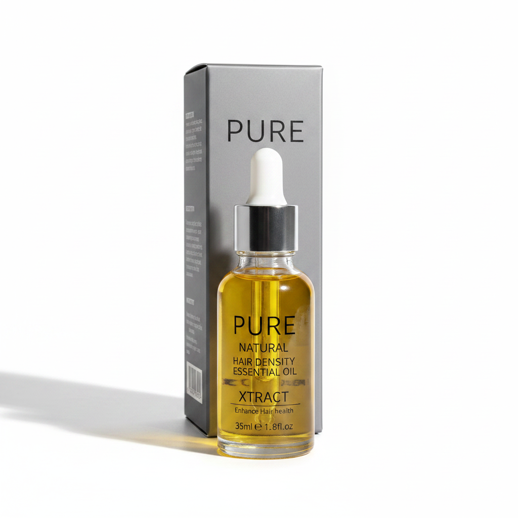 Natural Hair Density Essential Oil. A nourishing botanical oil designed to care for the scalp and support healthy-looking, fuller hair.