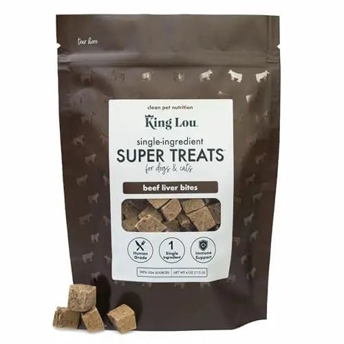 King Lou Pets Freeze Dried Beef Liver Treats for Dogs and Cats, 1 lb