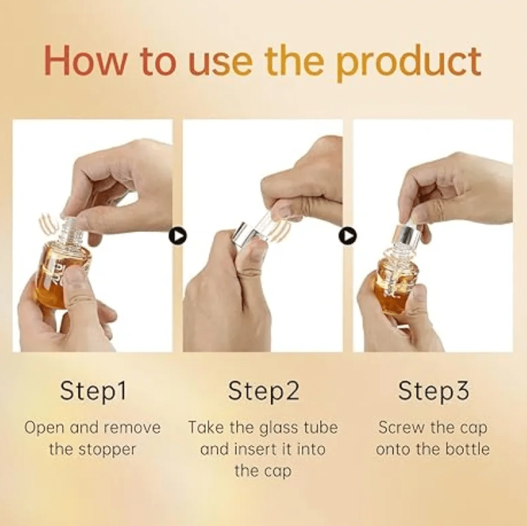 Woman applying PURC Natural Hair Growth Oil