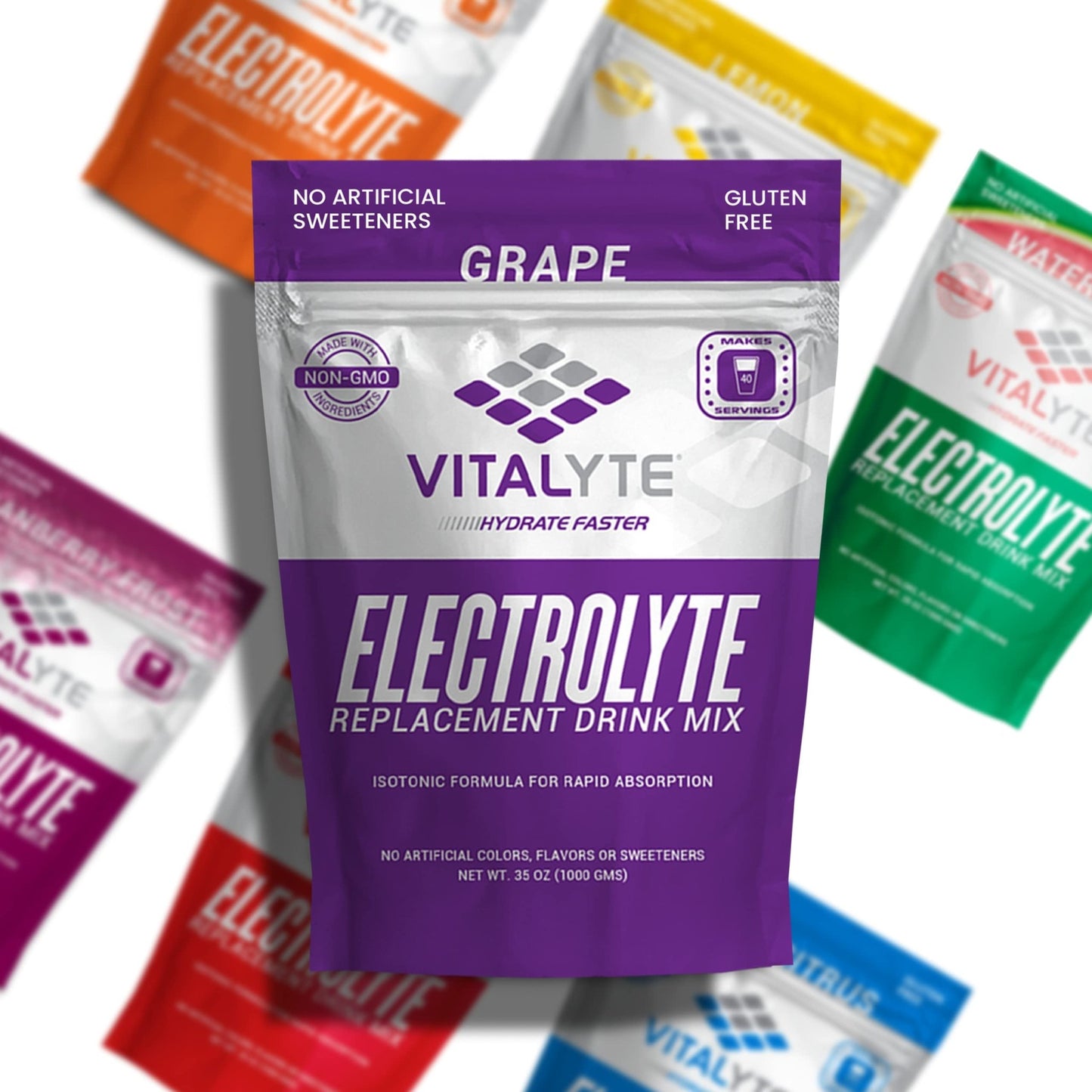 Vitalyte grape electrolyte drink mix packet