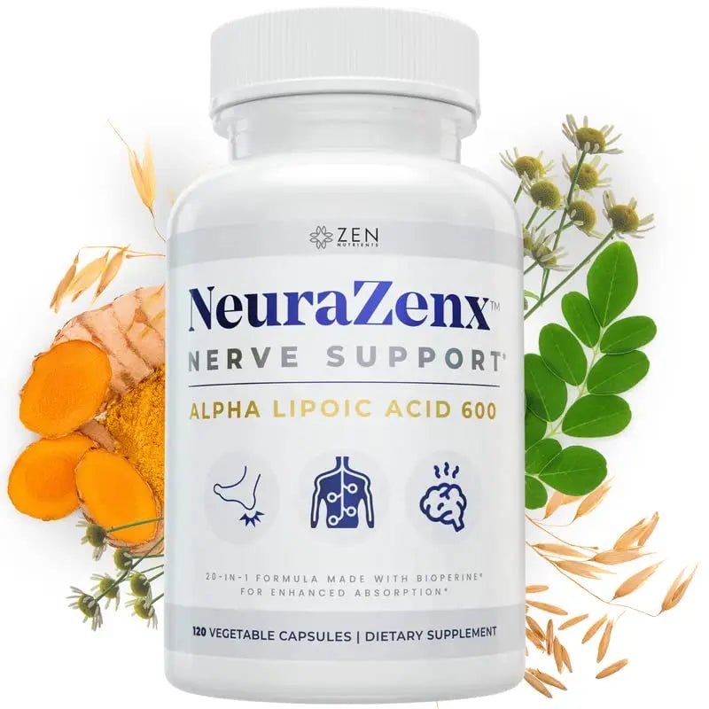 Neurazenx Alpha Lipoic Acid 600mg Nerve Support Supplement by Zen Nutrients